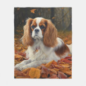 Cavalier King in de herfst laat Herfst inspireren Fleece Deken (Voorkant)