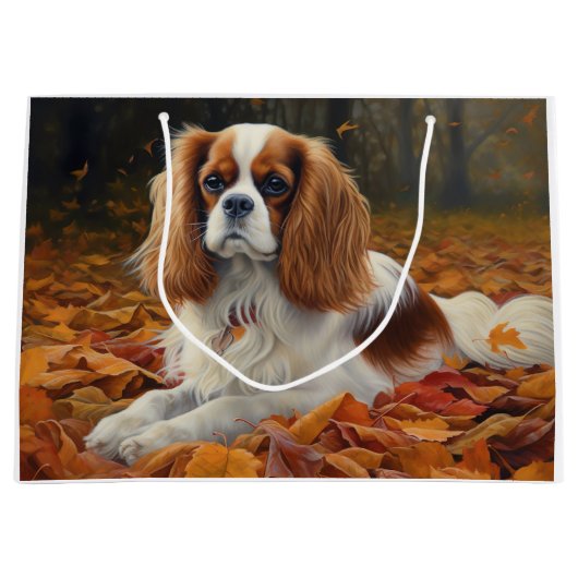 Cavalier King in de herfst laat Herfst inspireren Groot Cadeauzakje (Voorkant)