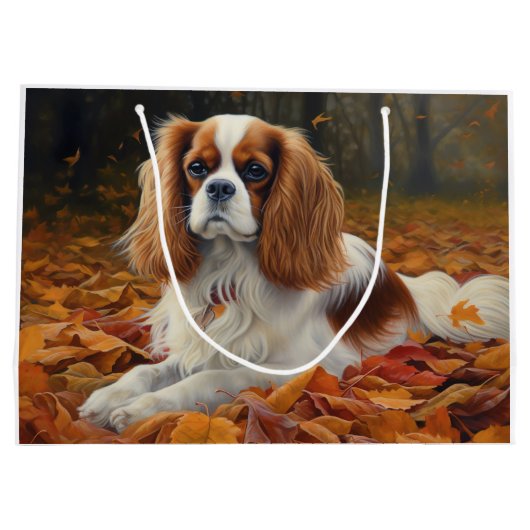 Cavalier King in de herfst laat Herfst inspireren Groot Cadeauzakje (Achterkant)