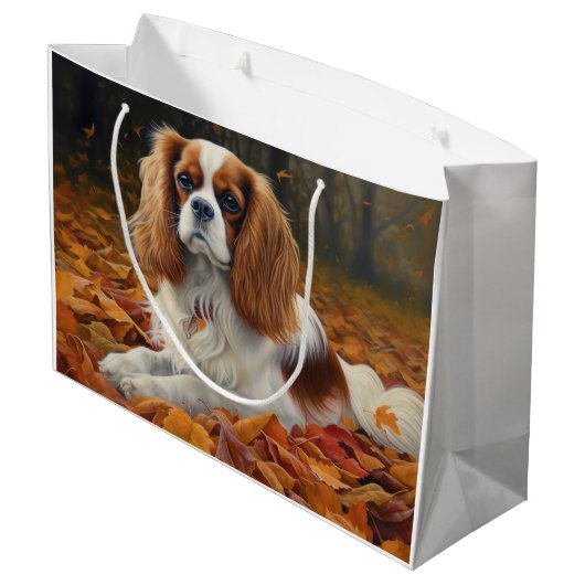 Cavalier King in de herfst laat Herfst inspireren Groot Cadeauzakje (Achterkant Gekanteld)