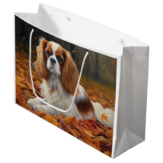 Cavalier King in de herfst laat Herfst inspireren Groot Cadeauzakje (Voorkant Gekanteld)