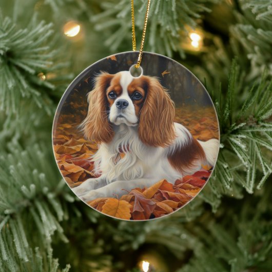 Cavalier King in de herfst laat Herfst inspireren Keramisch Ornament (Boom)
