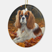 Cavalier King in de herfst laat Herfst inspireren Keramisch Ornament (Links)