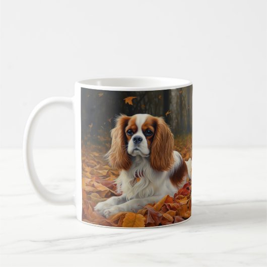 Cavalier King in de herfst laat Herfst inspireren Koffiemok (Links)