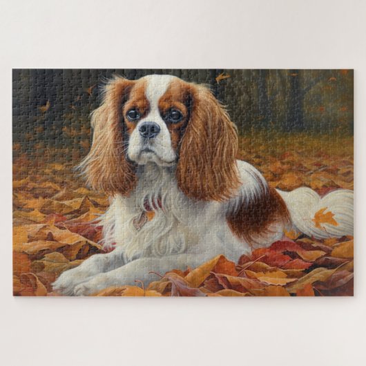 Cavalier King in de herfst laat Herfst inspireren Legpuzzel (Horizontaal)