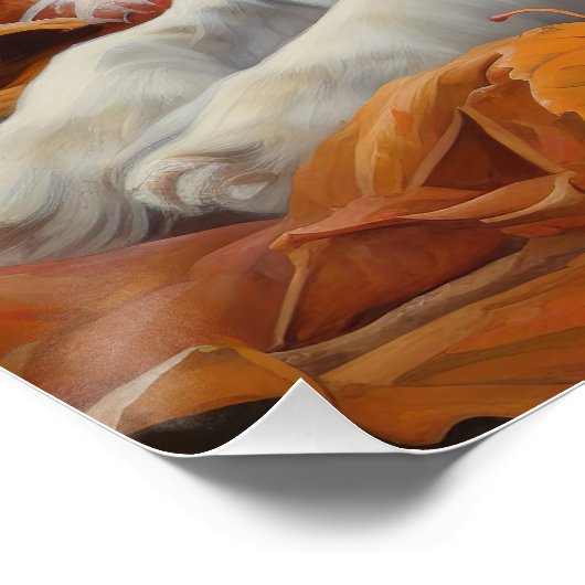 Cavalier King in de herfst laat Herfst inspireren Perfect Poster (Hoek)