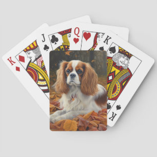 Cavalier King in de herfst laat Herfst inspireren Pokerkaarten