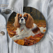 Cavalier King in de herfst laat Herfst inspireren Ronde Button 6,0 Cm (In situ)