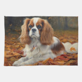 Cavalier King in de herfst laat Herfst inspireren Theedoek (Horizontaal)