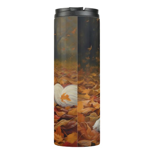 Cavalier King in de herfst laat Herfst inspireren Thermosbeker (Achterkant)