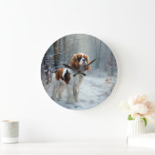 Cavalier King Laat het Sneeuwen Kerst Borstel Grote Klok (Huis)