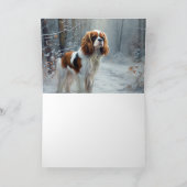 Cavalier King Laat het Sneeuwen Kerst Borstel  Kaart (Binnen)