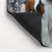 Cavalier King Laat het Sneeuwen Kerst Borstel  Muismat (Hoek)