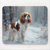 Cavalier King Laat het Sneeuwen Kerst Borstel  Muismat (Voorkant)