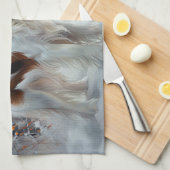 Cavalier King Laat het Sneeuwen Kerst Borstelend Theedoek (Quarter Fold)