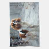 Cavalier King Laat het Sneeuwen Kerst Borstelend Theedoek (Verticaal)