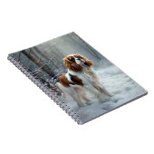 Cavalier King Laat het Sneeuwen Kerst Borstelhaar Notitieboek (Rechterzijde)