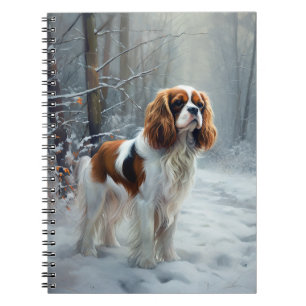 Cavalier King Laat het Sneeuwen Kerst Borstelhaar Notitieboek