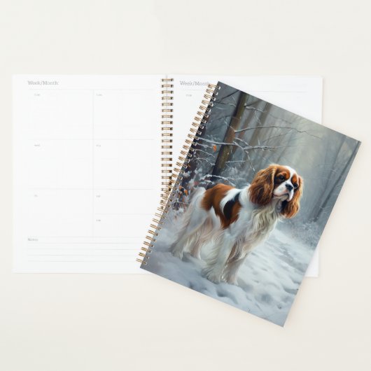Cavalier King Laat het Sneeuwen Kerst Borstelhaar Planner (Display)