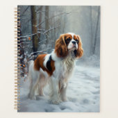 Cavalier King Laat het Sneeuwen Kerst Borstelhaar Planner (Voorkant)