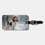 Cavalier King liet het sneeuwkerstborstel Bagagelabel (Voorkant horizontaal)