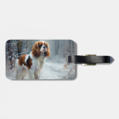 Cavalier King liet het sneeuwkerstborstel Bagagelabel (Achterkant horizontaal)