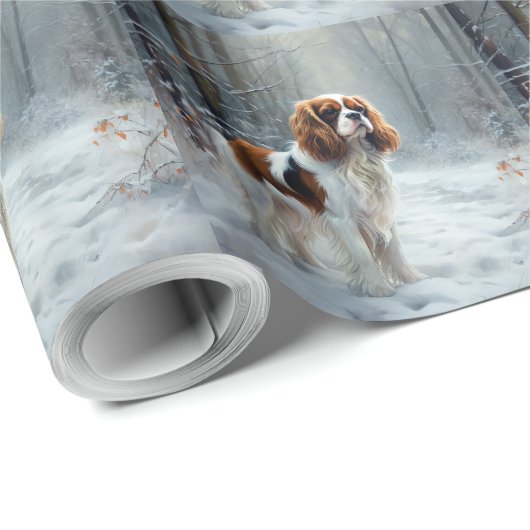 Cavalier King liet het sneeuwkerstborstel Cadeaupapier (Rol Hoek)