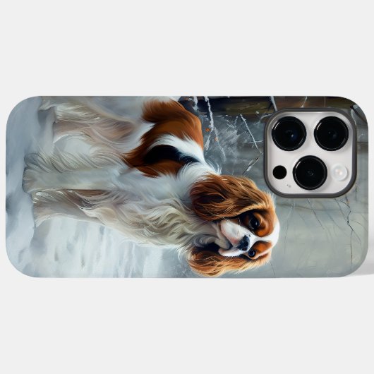 Cavalier King liet het sneeuwkerstborstel Case-Mate iPhone Case (Achterkant (horizontaal))