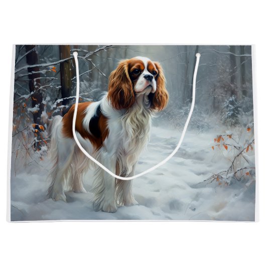 Cavalier King liet het sneeuwkerstborstel Groot Cadeauzakje (Voorkant)