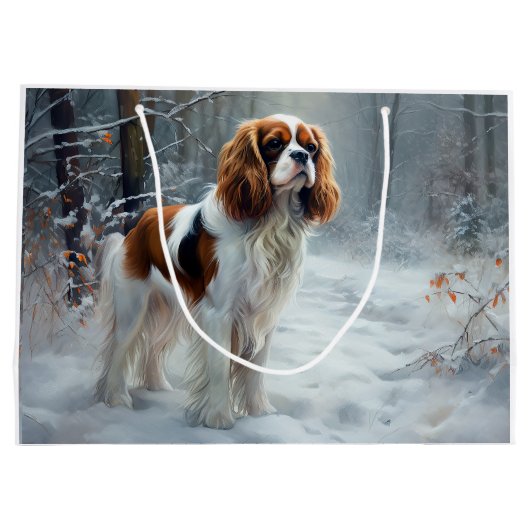 Cavalier King liet het sneeuwkerstborstel Groot Cadeauzakje (Achterkant)