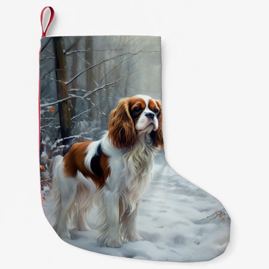 Cavalier King liet het sneeuwkerstborstel Kleine Kerstsok (Voorkant)