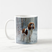 Cavalier King liet het sneeuwkerstborstel Koffiemok (Links)