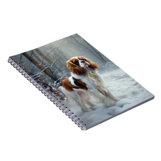 Cavalier King liet het sneeuwkerstborstel Notitieboek (Rechterzijde)