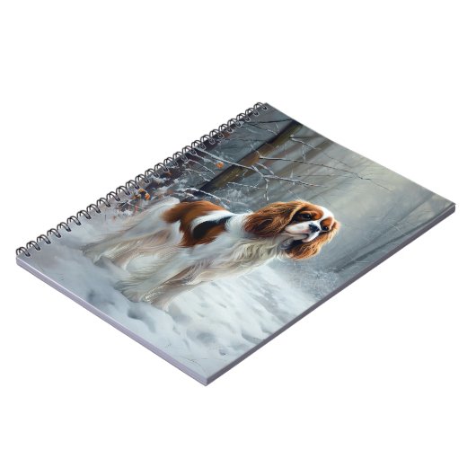 Cavalier King liet het sneeuwkerstborstel Notitieboek (Linkerzijde)