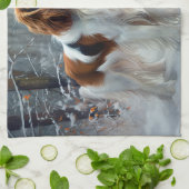 Cavalier King liet het sneeuwkerstborstel Theedoek (Gevouwen)