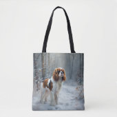 Cavalier King liet het sneeuwkerstborstel Tote Bag (Voorkant)