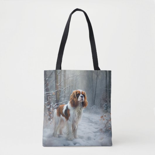 Cavalier King liet het sneeuwkerstborstel Tote Bag (Voorkant)