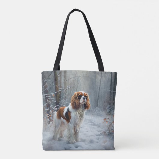 Cavalier King liet het sneeuwkerstborstel Tote Bag (Achterkant)