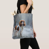 Cavalier King liet het sneeuwkerstborstel Tote Bag (Dichtbij)
