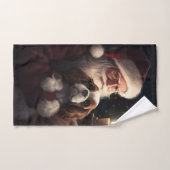 Cavalier King met Kerstman Feestelijke Kerstmis Bad Handdoek (Handdoek)