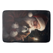 Cavalier King met Kerstman Feestelijke Kerstmis Badmat (Voorkant)