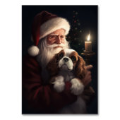 Cavalier King met Kerstman Feestelijke Kerstmis Kaart (Achterkant)