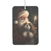 Cavalier King met Kerstman Feestelijke Kerstmis Luchtverfrisser (Voorkant)