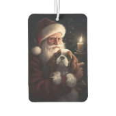 Cavalier King met Kerstman Feestelijke Kerstmis Luchtverfrisser (Achterkant)