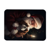 Cavalier King met Kerstman Feestelijke Kerstmis Magneet (Horizontaal)