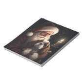 Cavalier King met Kerstman Feestelijke Kerstmis Notitieblok (Linkerzijde)