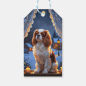 Cavalier King met kerstverlichting Cadeaulabel (Achterkant)