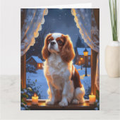 Cavalier King met kerstverlichting Kaart (Voorkant)
