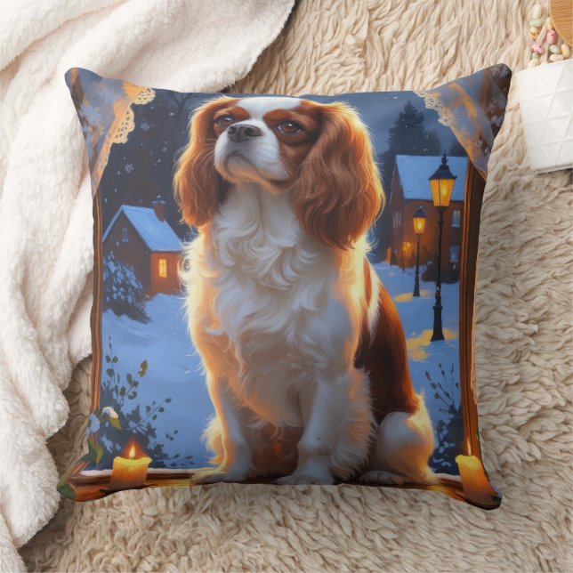 Cavalier King met kerstverlichting Kussen (Deken)