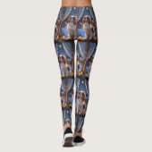 Cavalier King met kerstverlichting Leggings (Achterkant)